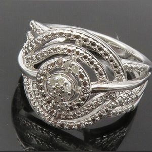 BR KRN Silver Plated Round Split Band Womens Ring Jewelry NEW